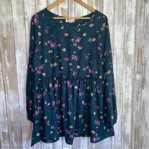 Carole Christian Hunter Green Floral Short Dress